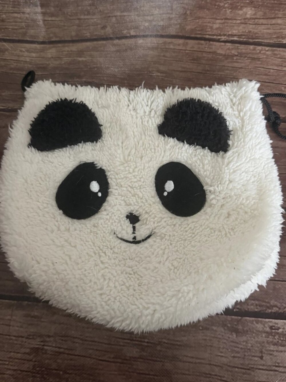 Panda Plush Drawstring Bag 9"